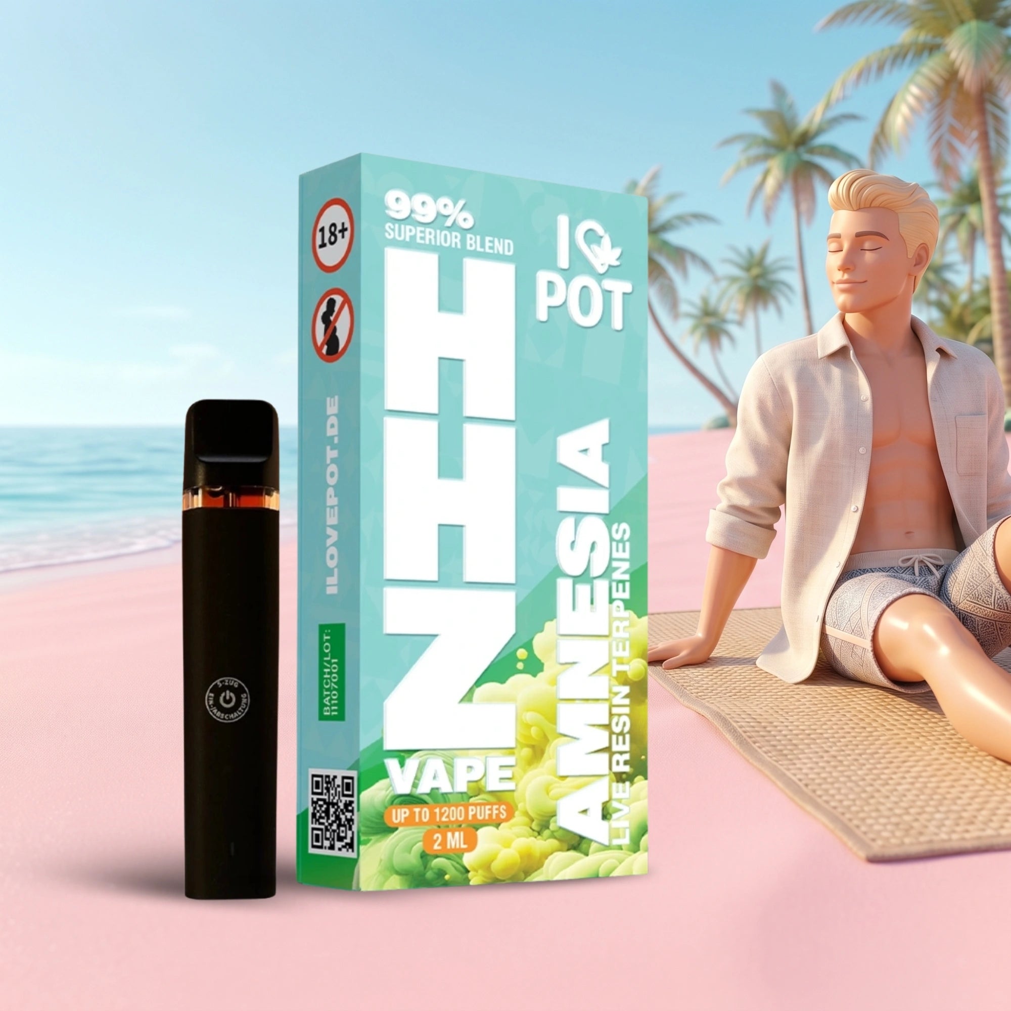 2ML HHZ Vape Pen 95% - Amnesia