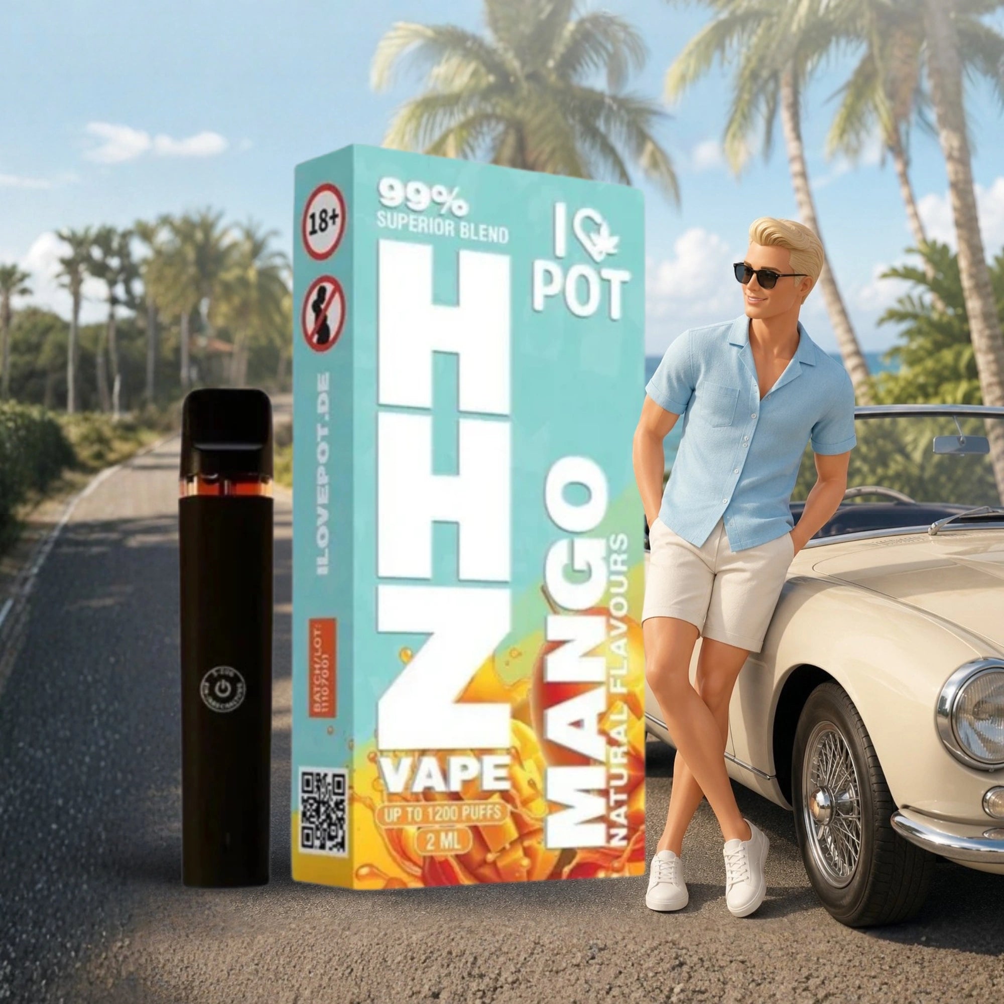 2ML HHZ Vape Pen 95% - Mango