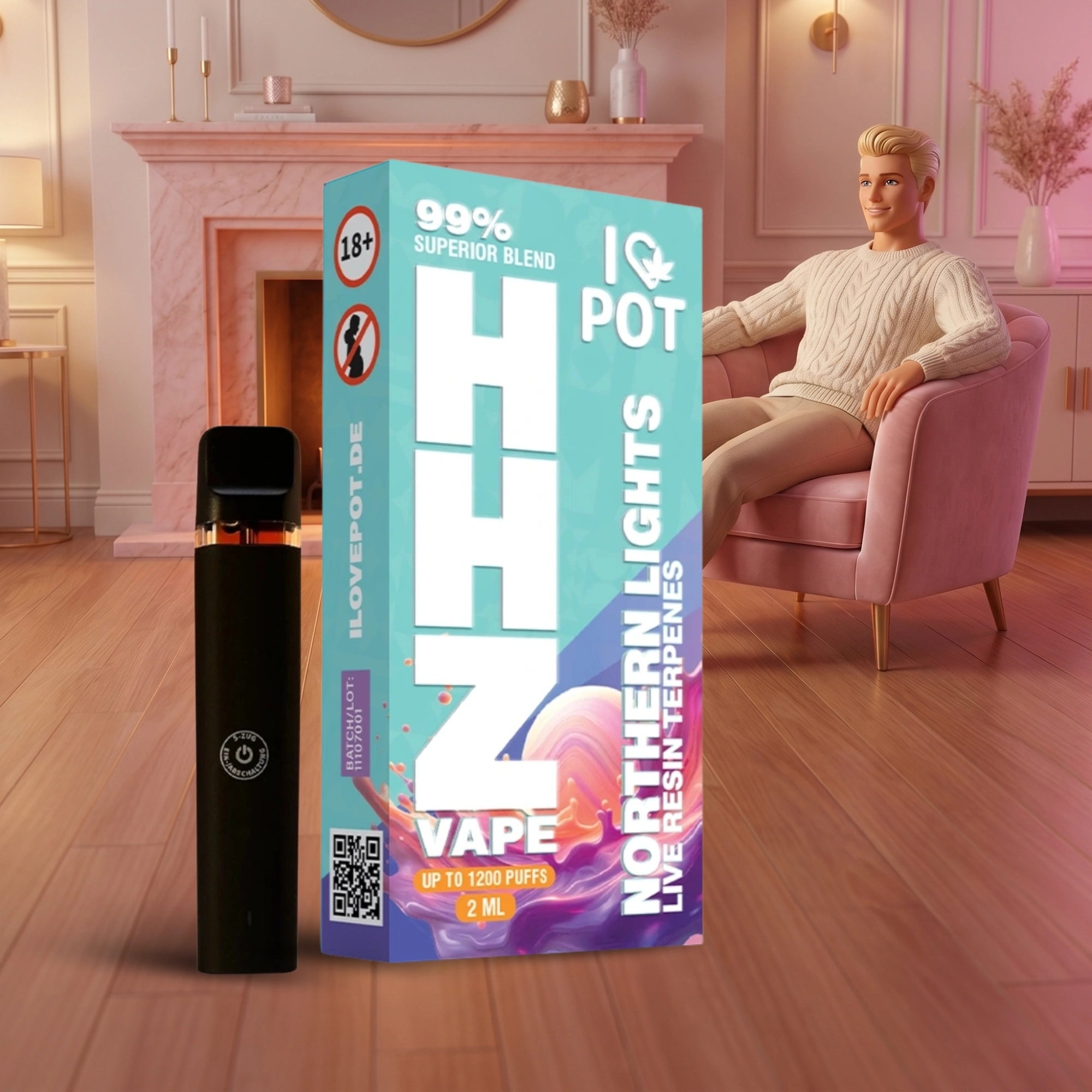 2ML HHZ Vape Pen 95% - Northern Lights