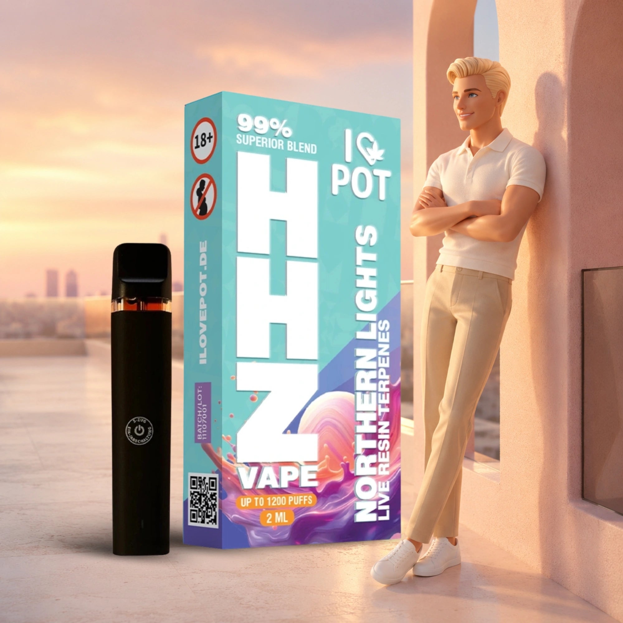 2ML HHZ Vape Pen 95% - Northern Lights
