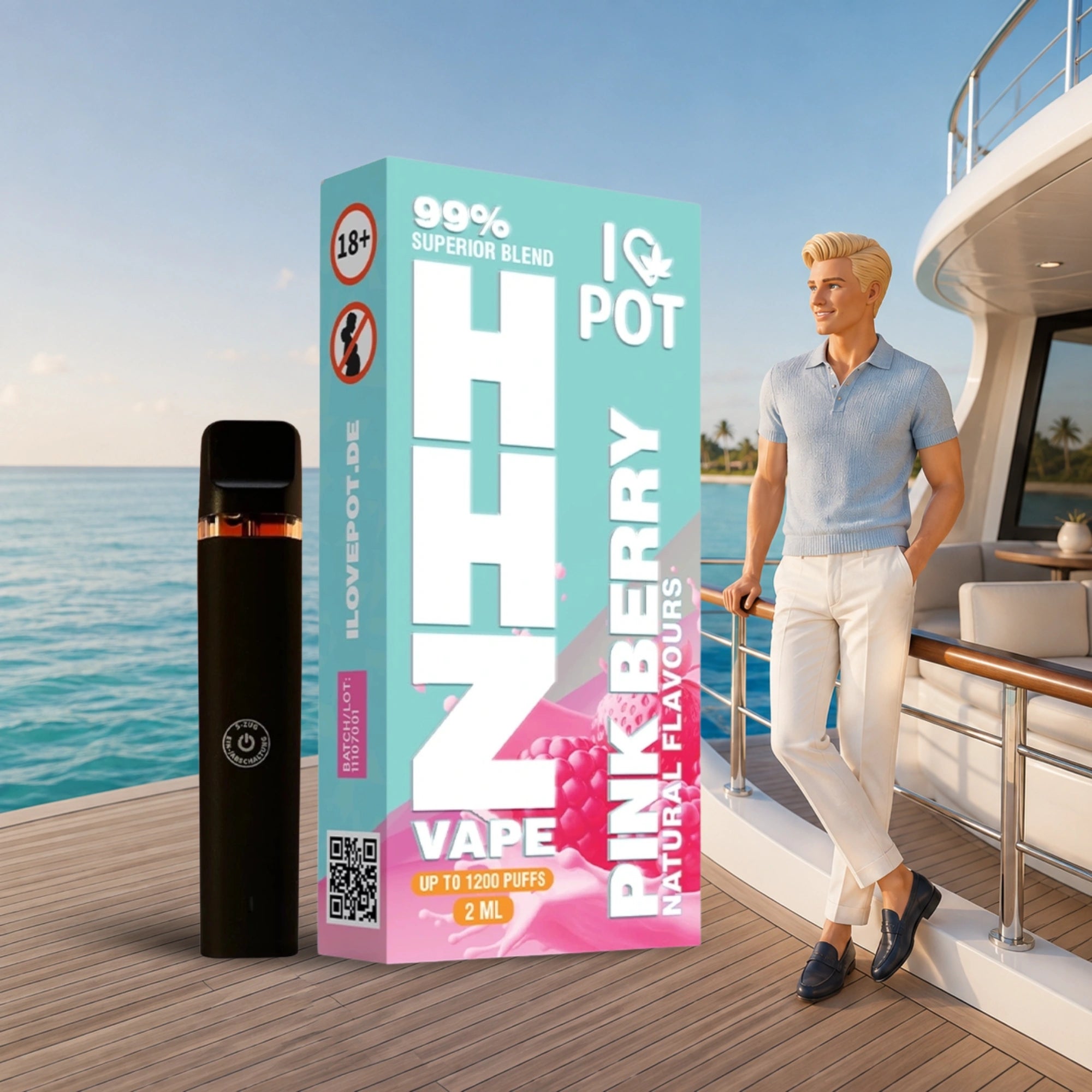 2ML HHZ Vape Pen 95% - Pink Berry