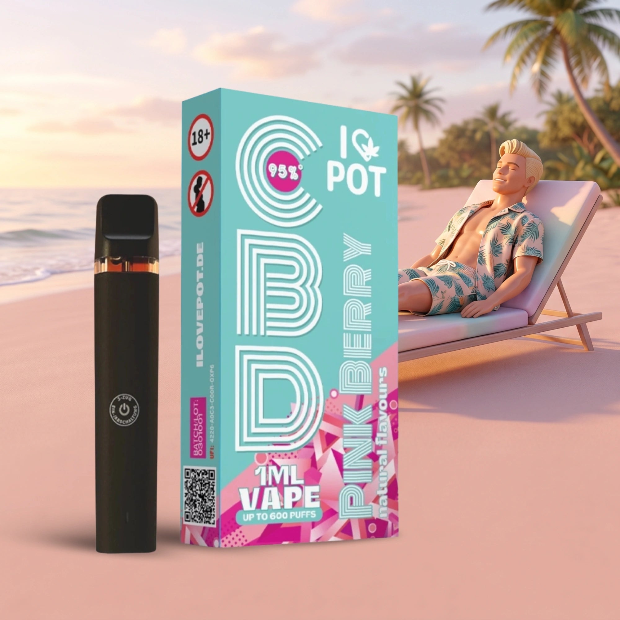 CBD Vape Pen 95% - Pink Berry