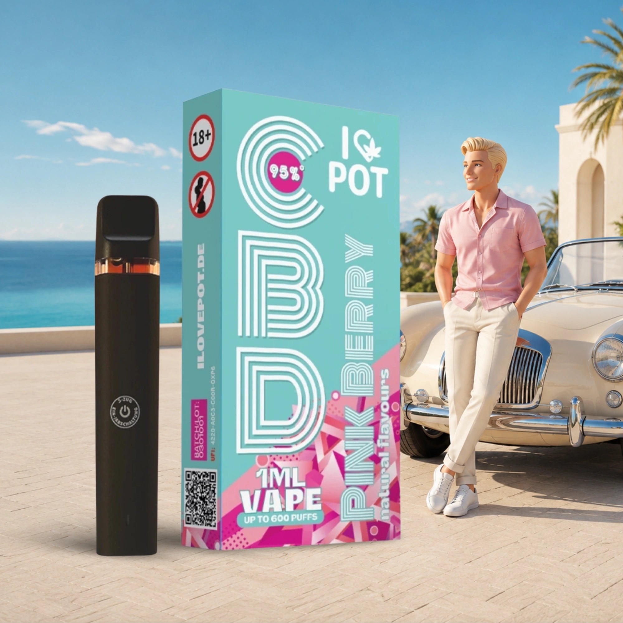 CBD Vape Pen 95% - Pink Berry