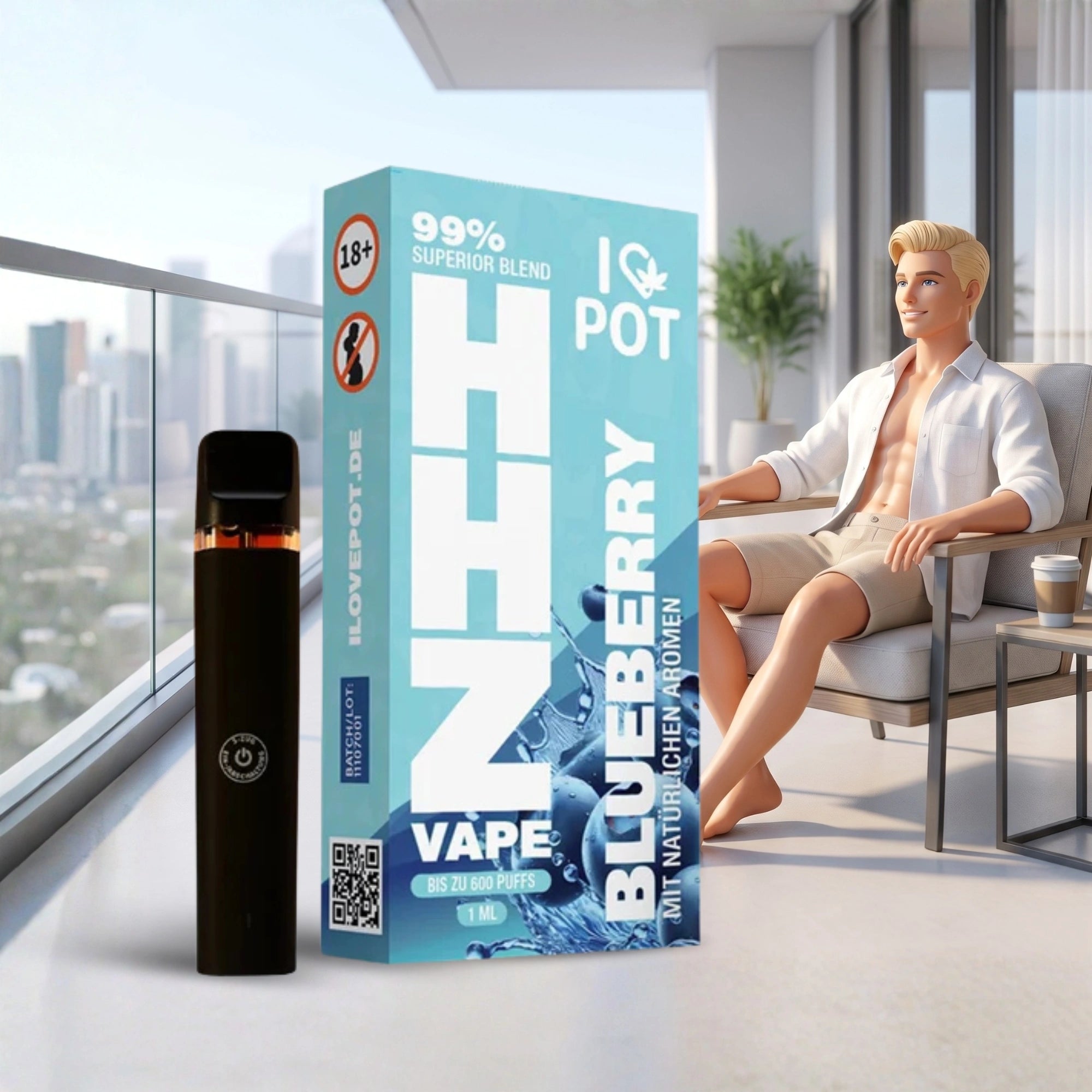 HHZ Vape Pen 95% Blueberry Fruchtiger Geschmack HHZ Vape Pen 95% Blueberry Fruchtiger Geschmack