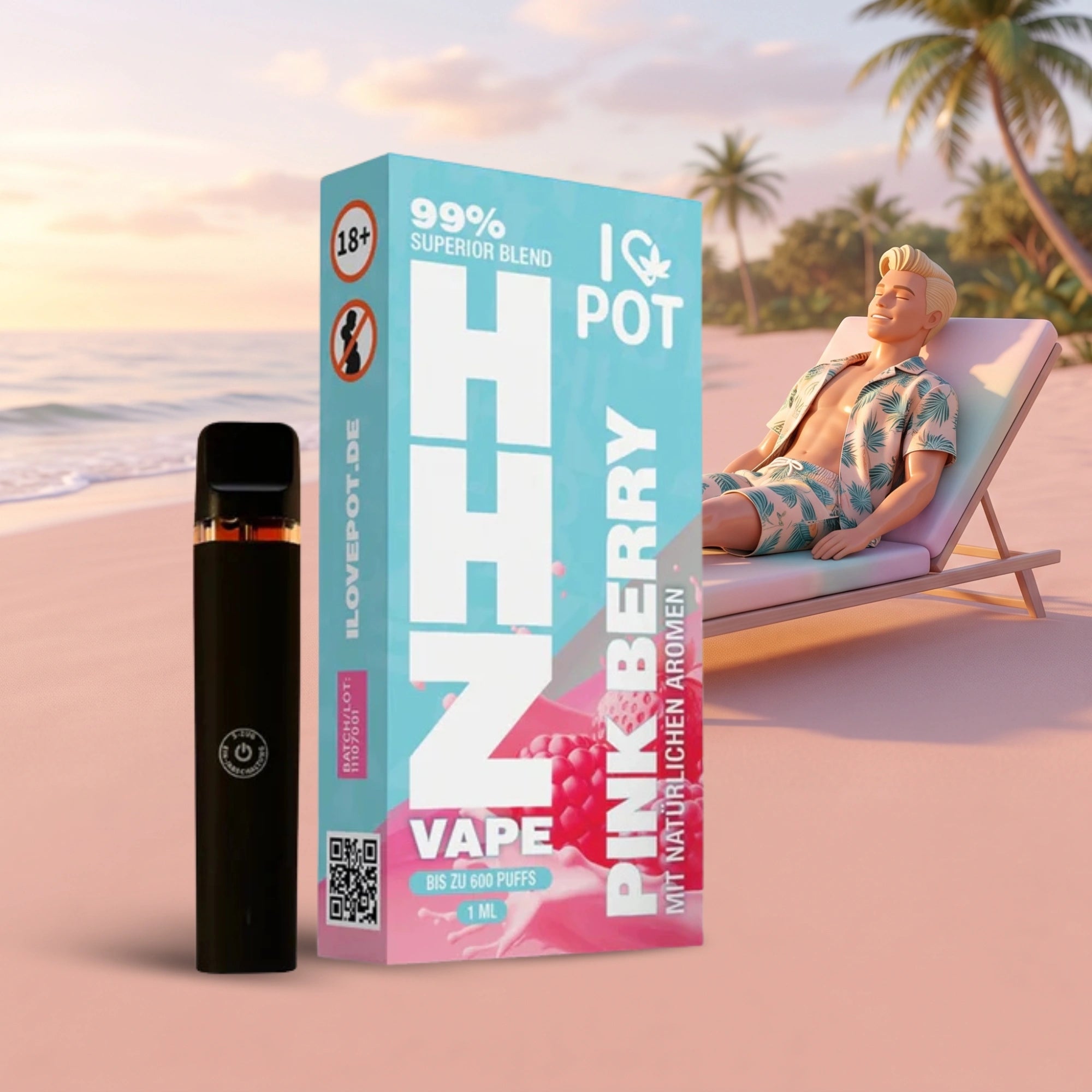 HHZ Vape Pen 95% - Pink Berry