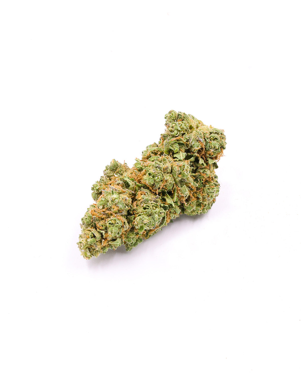 CBD Blüten Bundle von I Love Pot: Getrocknete Hanfblüten in Grün- und Brauntönen auf weißem Hintergrund, dichter Blütensta...