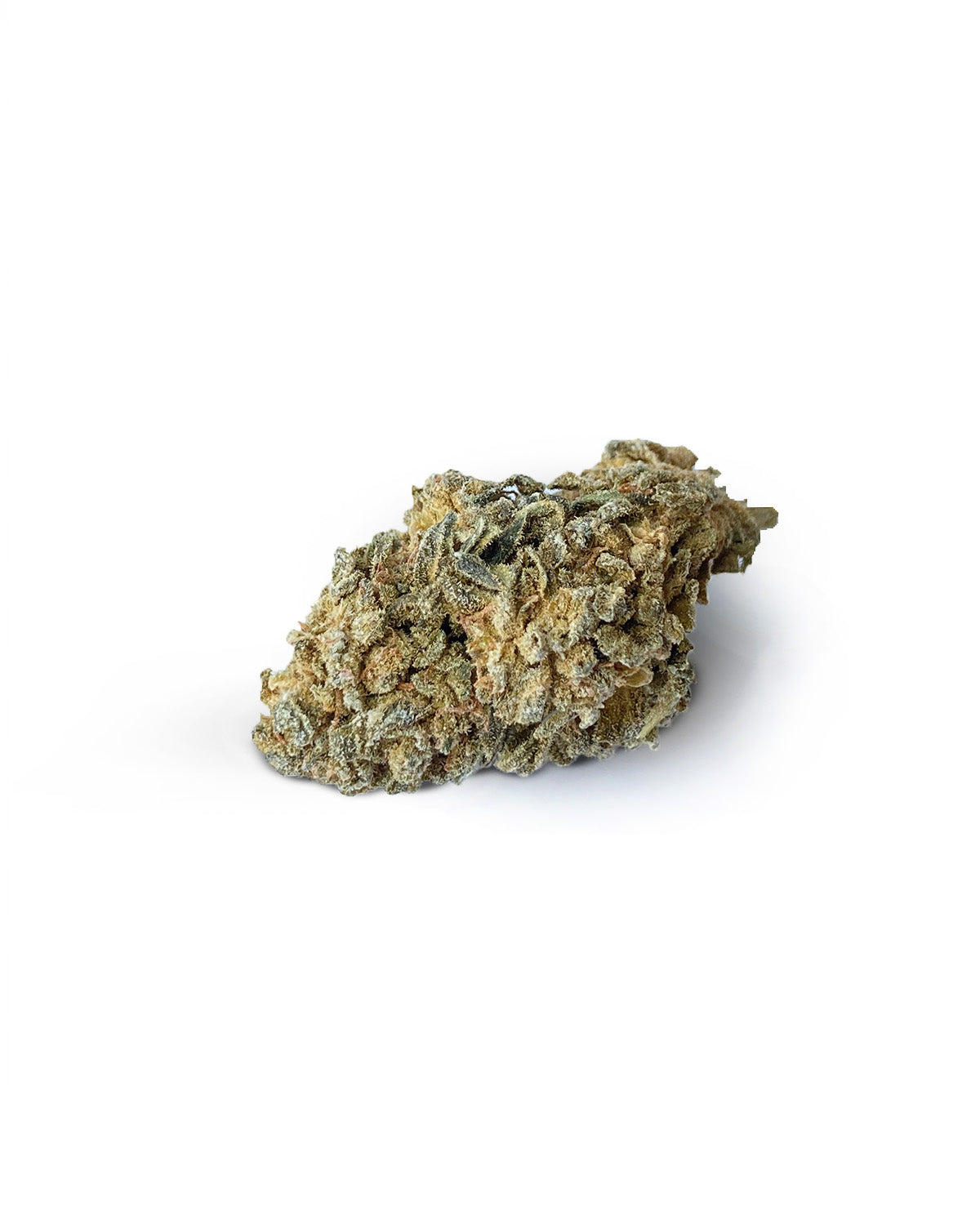 CBD Blüten Bundle von I Love Pot - getrocknete Hanfblüten in grünlich-brauner Farbe auf weißem Hintergrund